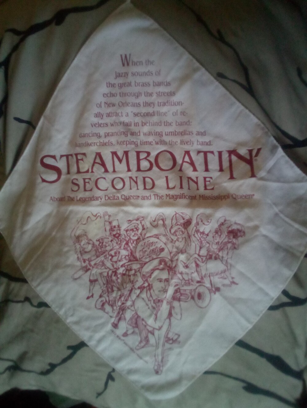 Vintage Delta Queen Steamboat Co. Second Line Handkerchief
